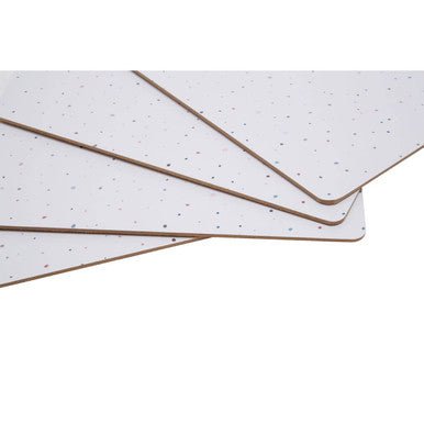 Orsina Speckle White Placemats – Set of 4 Rectangular Table Protectors