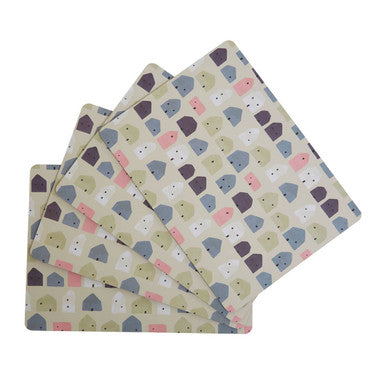Orsina Calcot Geometric Placemats – 4-Piece Set in Cream and Multi