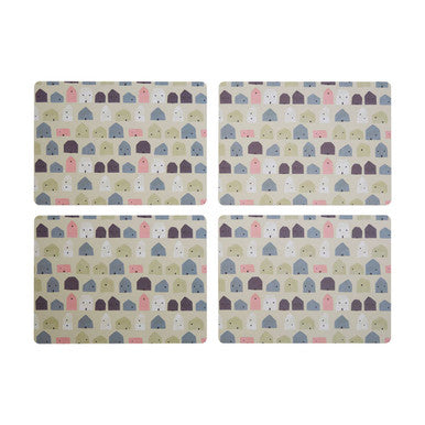 Orsina Calcot Geometric Placemats – 4-Piece Set in Cream and Multi