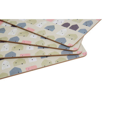 Orsina Calcot Geometric Placemats – 4-Piece Set in Cream and Multi