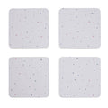 Orsina Speckled Square Coasters – Set of 4 White Minimalist Table Protectors