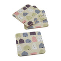 Orsina Calcot Square Drink Coasters – 4Pc Set Wild Cottage Design