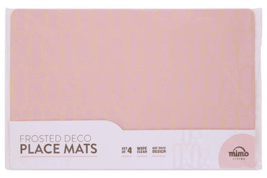 Orsina Pink Placemats – Set of 4 Art Deco Metallic Table Protectors