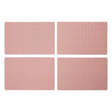 Orsina Pink Placemats – Set of 4 Art Deco Metallic Table Protectors