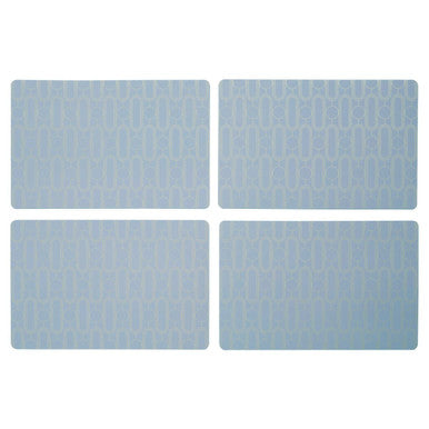 Orsina Frosted Deco Blue Placemats – Set of 4 Heat-Resistant Mats