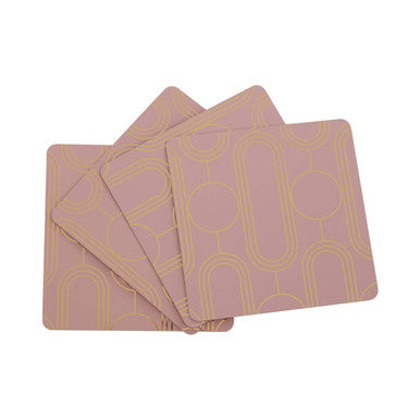 Orsina Pink Frosted Deco Drink Coasters – Set of 4 Heat Resistant