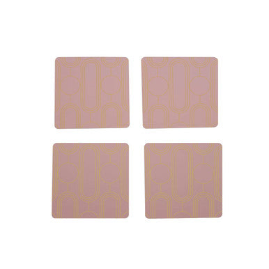 Orsina Pink Frosted Deco Drink Coasters – Set of 4 Heat Resistant