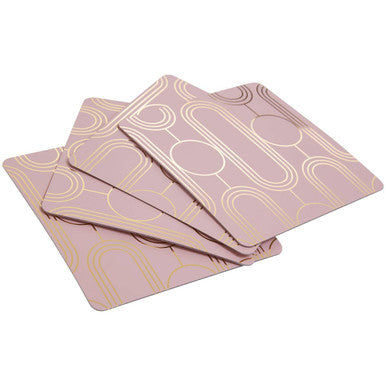 Orsina Pink Frosted Deco Drink Coasters – Set of 4 Heat Resistant