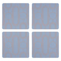Orsina Blue Coasters – Set of 4 Frosted Art Deco Geometric Drink Coasters
