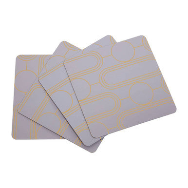 Orsina Frosted Deco Lilac Coasters – Set of 4 Art Deco Table Protectors