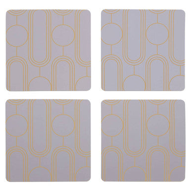 Orsina Frosted Deco Lilac Coasters – Set of 4 Art Deco Table Protectors