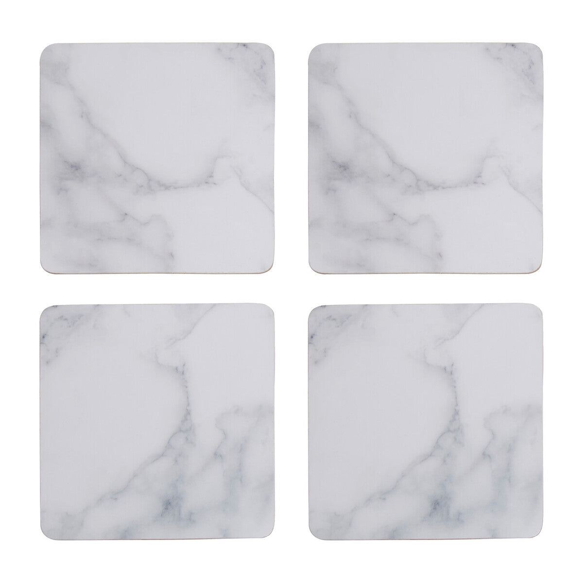 Orsina Zambie 8-Piece Cork Placemats and Coasters – Grey Marble Set