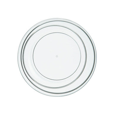 Orsina Clear Plastic Small Side Plate with Swirl Design for Picnics