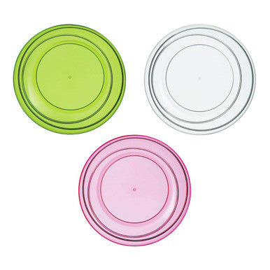 Orsina Clear Plastic Small Side Plate with Swirl Design for Picnics