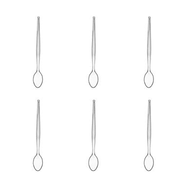 Orsina Clear Plastic Sundae Spoons – Long Handle Reusable Set of 6