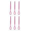 Orsina Pink Plastic Sundae Spoons – Long Handle Dessert Set of 6