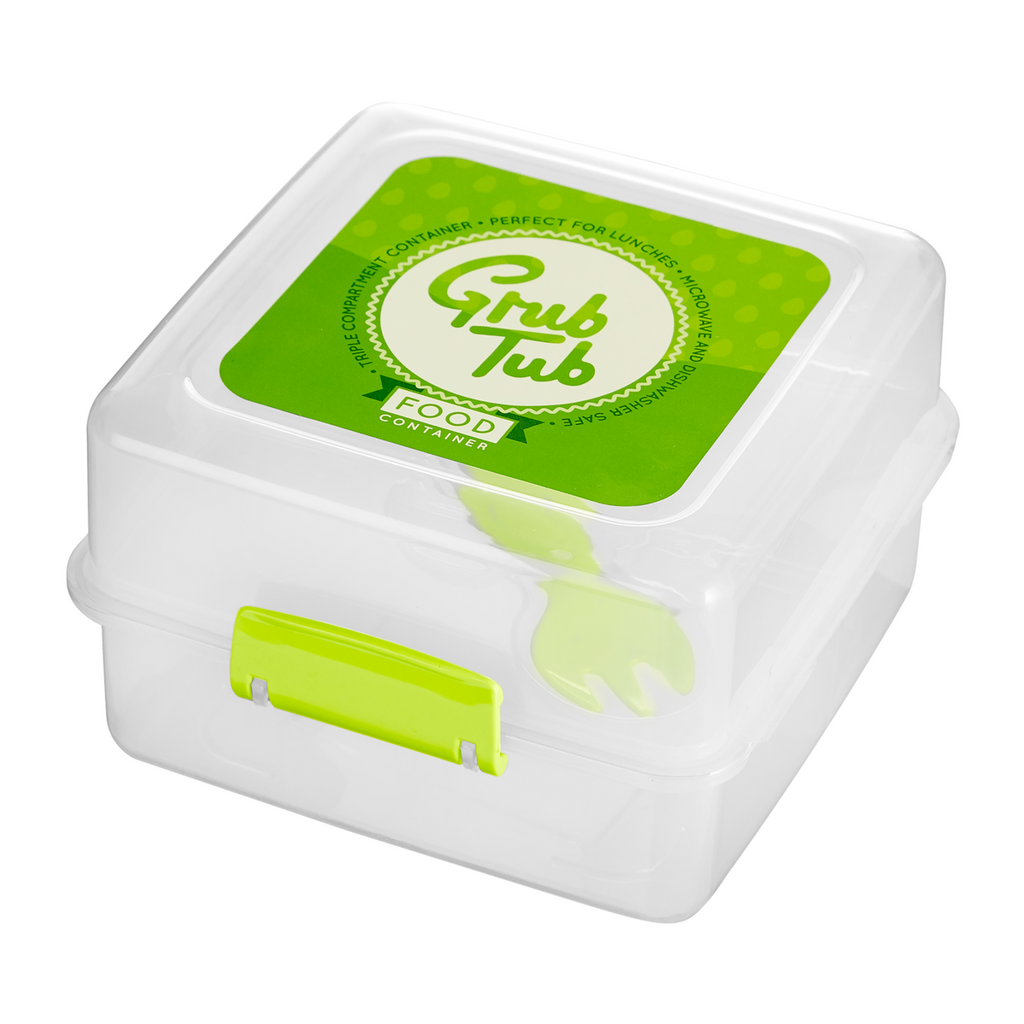 Orsina Grub Tub Lunch Box – Clear Plastic Bento with Spork and Insert