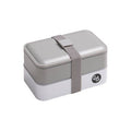 Orsina Grub Tub Stackable Lunch Box with Cutlery – Grey & White