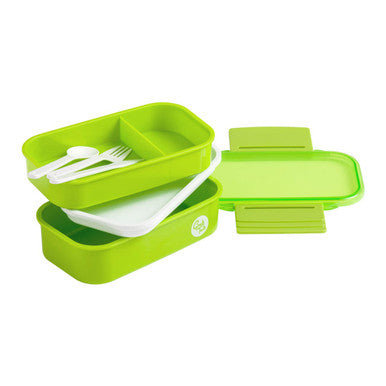 Orsina Green Lunch Box with Cutlery – Durable Meal Prep Container