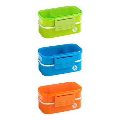 Orsina Blue 2-Tier Lunch Box with Cutlery – Portable Bento Container