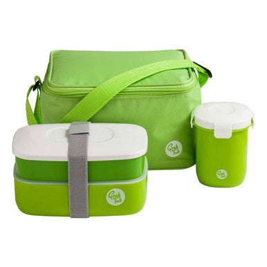 Orsina Grub Tub Green Lunch Box Set with Insulated Bag | Leakproof