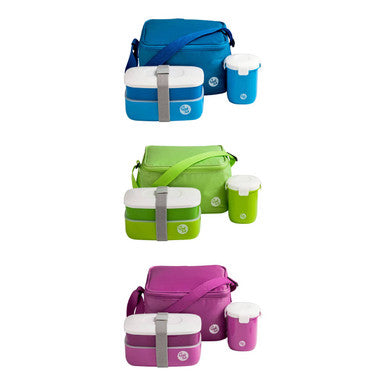Orsina Grub Tub Green Lunch Box Set with Insulated Bag | Leakproof