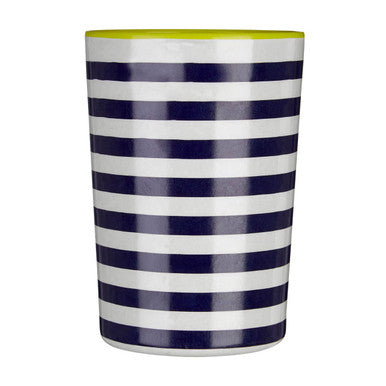 Orsina Mimo Stripe Melamine Tumbler – 340ml Blue & White Drinkware