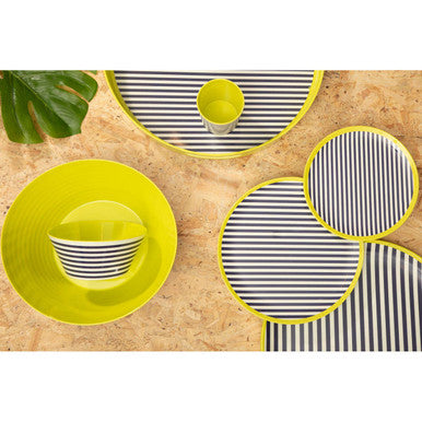 Orsina Mimo Stripe Melamine Tumbler – 340ml Blue & White Drinkware