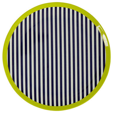 Orsina Mimo Stripe Side Plate – Blue & White Melamine Appetizer Plate