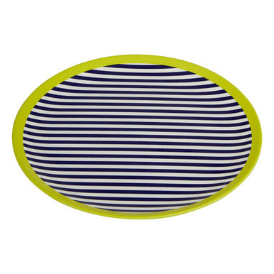 Orsina Mimo Stripe Side Plate – Blue & White Melamine Appetizer Plate
