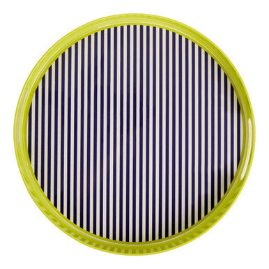 Orsina Mimo Stripe Serving Tray – Durable Melamine with Cutout Handles