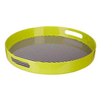 Orsina Mimo Stripe Serving Tray – Durable Melamine with Cutout Handles
