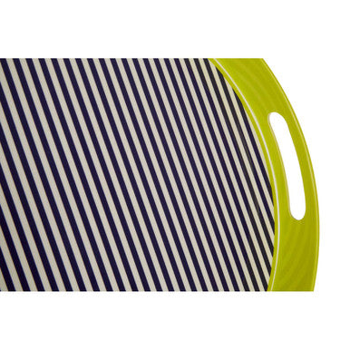 Orsina Mimo Stripe Serving Tray – Durable Melamine with Cutout Handles