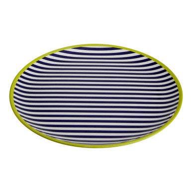 Orsina Mimo Stripe Serving Tray – Large Rectangular Plastic Platter