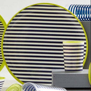 Orsina Mimo Stripe Serving Tray – Large Rectangular Plastic Platter