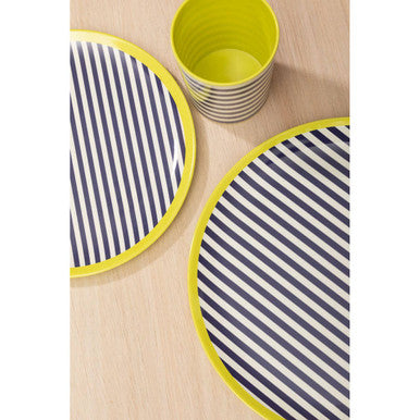 Orsina Mimo Stripe Serving Tray – Large Rectangular Plastic Platter
