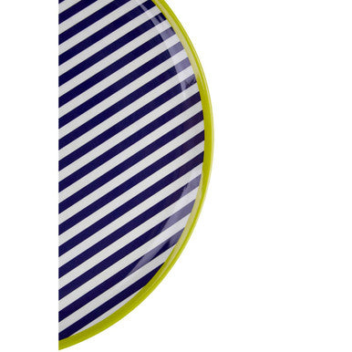 Orsina Mimo Stripe Serving Tray – Large Rectangular Plastic Platter