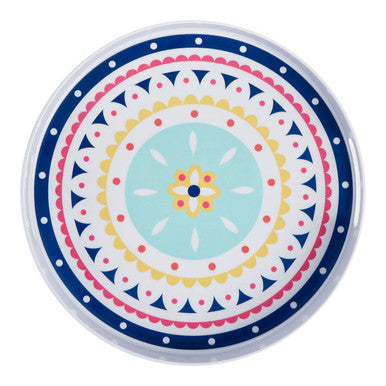 Orsina Mimo Bazaar Floral Serving Tray with Handles – White Melamine