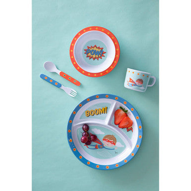 Orsina Mimo Kids Super Rupert 5-Piece Dinner Set | Sectioned Tray