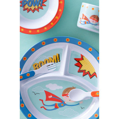 Orsina Mimo Kids Super Rupert 5-Piece Dinner Set | Sectioned Tray