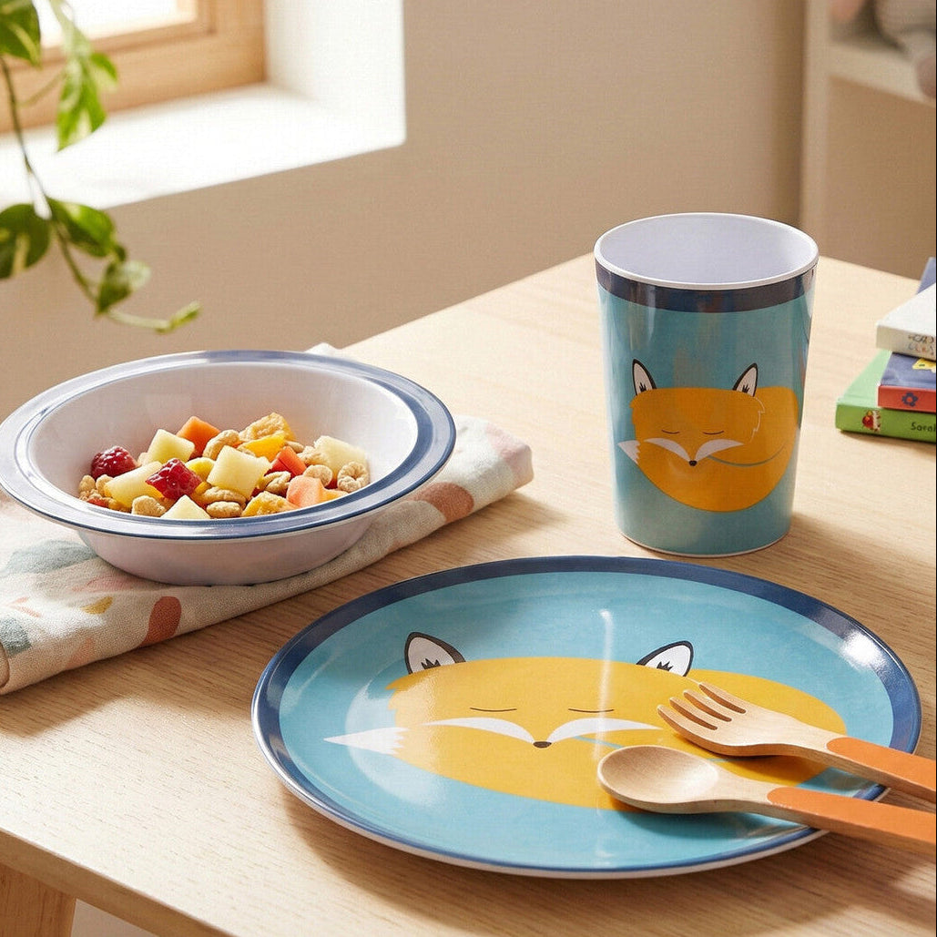 Orsina Mimo Kids Felix Fox Dinner Set | 3-Piece Woodland Tableware
