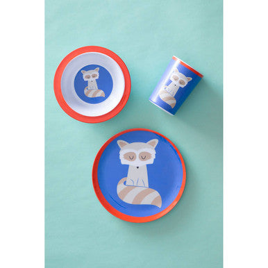 Orsina Mimo Kids Ralph Raccoon Dinner Set | 3-Piece Toddler Tableware