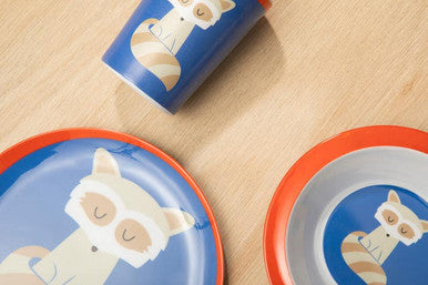 Orsina Mimo Kids Ralph Raccoon Dinner Set | 3-Piece Toddler Tableware