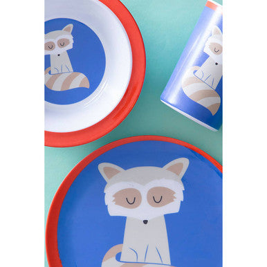 Orsina Mimo Kids Ralph Raccoon Dinner Set | 3-Piece Toddler Tableware