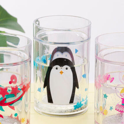 Orsina Penguin Kids Drinking Cup – 200ml Glitter Tumbler for Toddlers