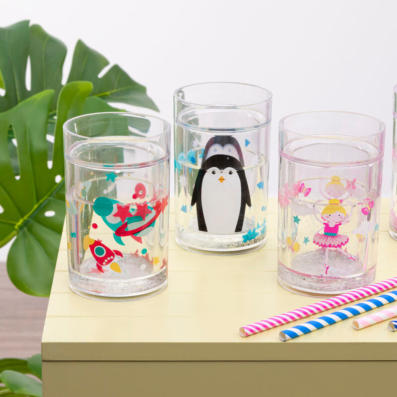 Orsina Kids Space Rocket Drinking Cup | 200ml Glitter Star Tumbler