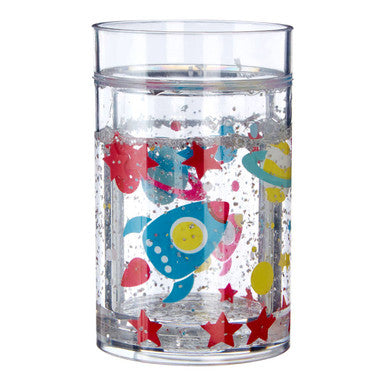 Orsina Kids Space Rocket Drinking Cup | 200ml Glitter Star Tumbler