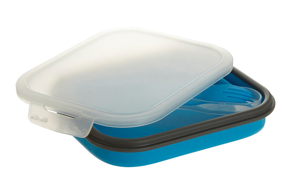 Orsina Grub Tub Blue Collapsible Lunch Box with Integrated Spork