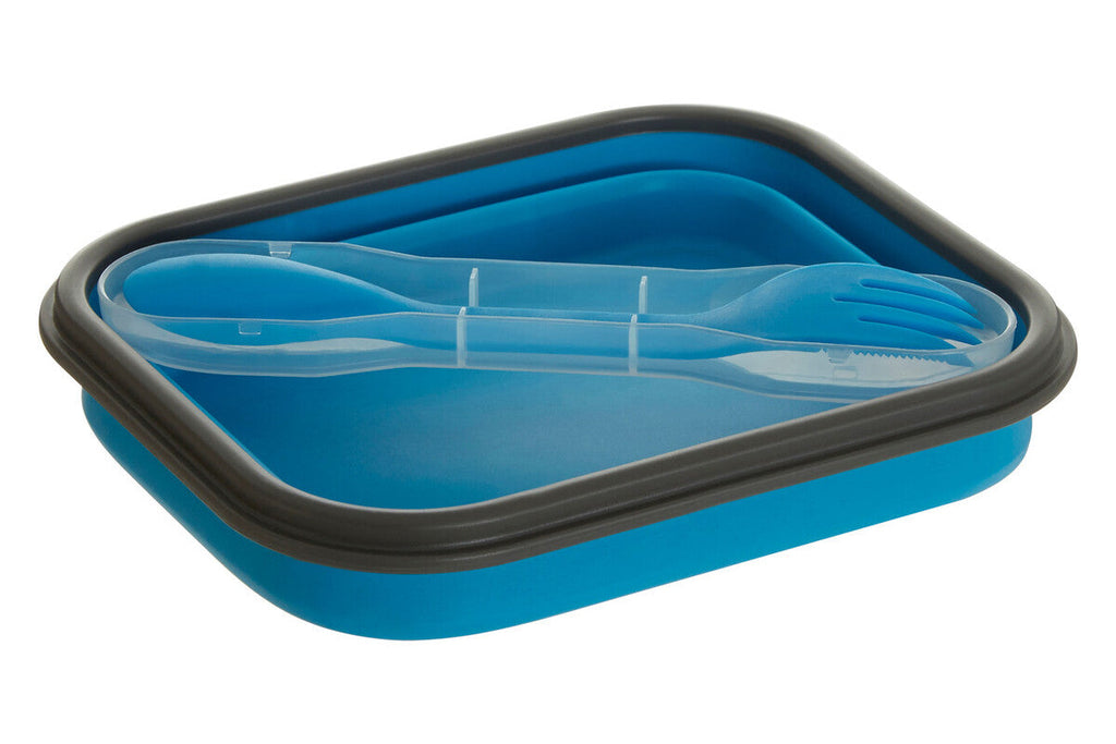 Orsina Grub Tub Blue Collapsible Lunch Box with Integrated Spork