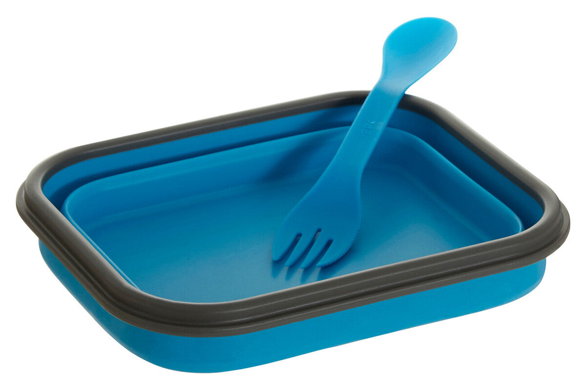 Orsina Grub Tub Blue Collapsible Lunch Box with Integrated Spork